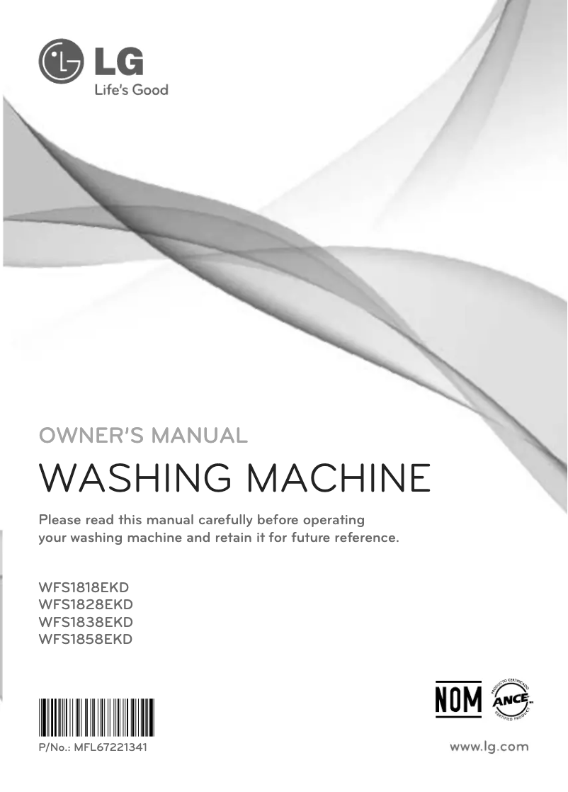 Imagen de la primera página del manual del dispositivo WFS1828EKD