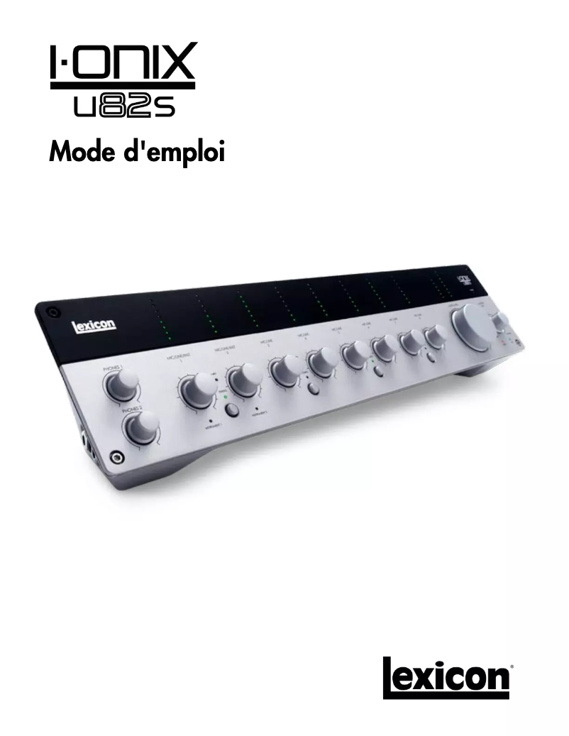 Página 1 del manual Manual de usuario Lexicon I-ONIX U82S