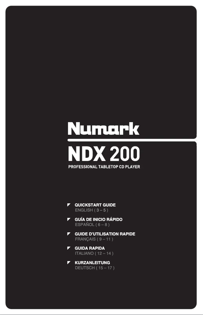 Imagen de la primera página del manual del dispositivo NDX-200