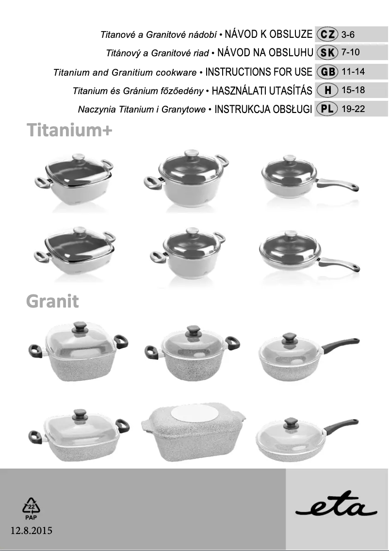 Página 1 del manual Manual de usuario Eta Titanium Plus 6953 90000