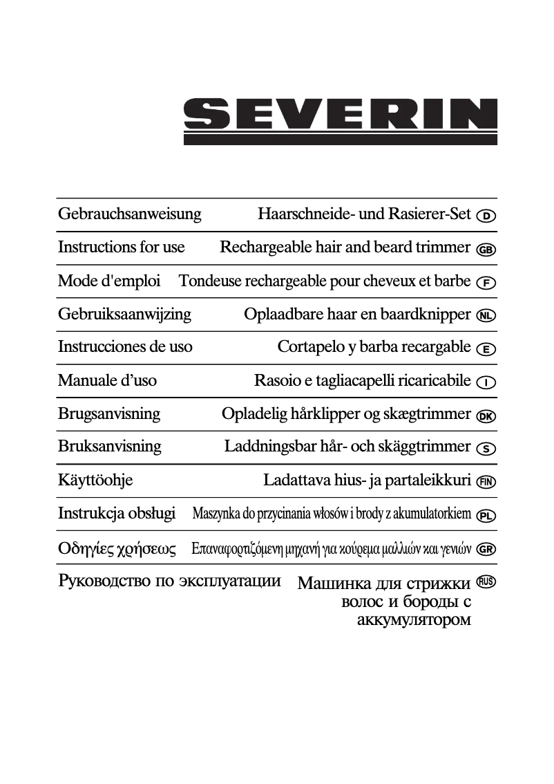 Página 1 del manual Manual de usuario Severin HS 7813