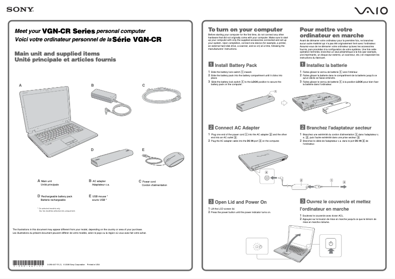 Imagen de la primera página del manual del dispositivo Vaio VGN-CR409E