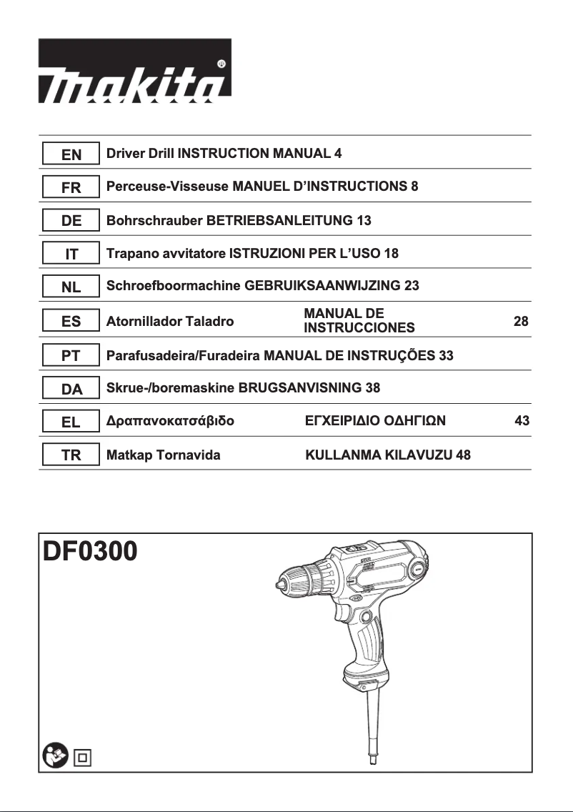 Página 1 del manual Manual de usuario Makita DF0300