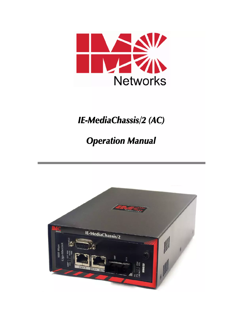 Página 1 del manual Manual de usuario IMC Networks IE-MediaChassis/2-AC
