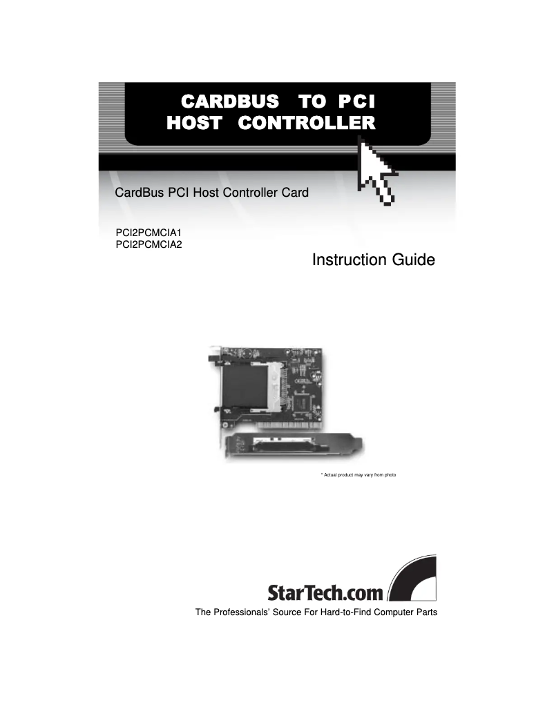 Página nº 1 - Manual de usuario StarTech.com PCI2PCMCIA2