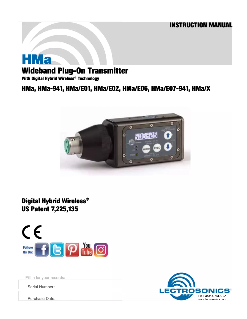 Página 1 del manual Manual de usuario Lectrosonics HHa