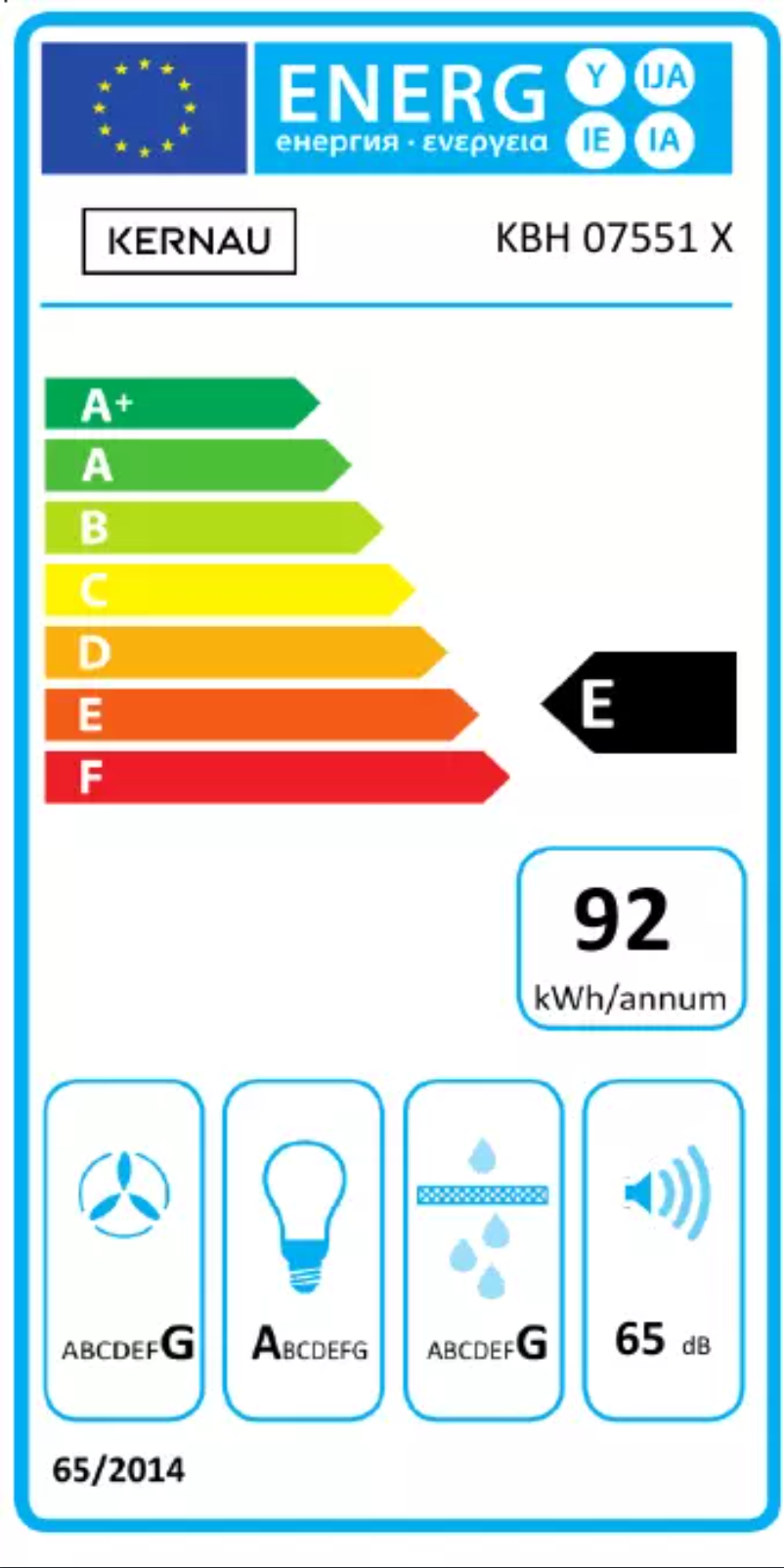 Página 1 del manual Etiqueta energética Kernau KBH 07551 X