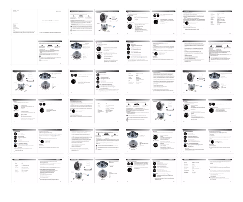 Imagen de la primera página del manual del dispositivo TickTock Bluetooth-MF240BT