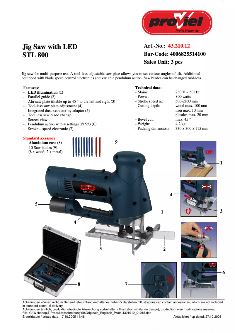 Página 1 del manual Manual de usuario Proviel STL 800