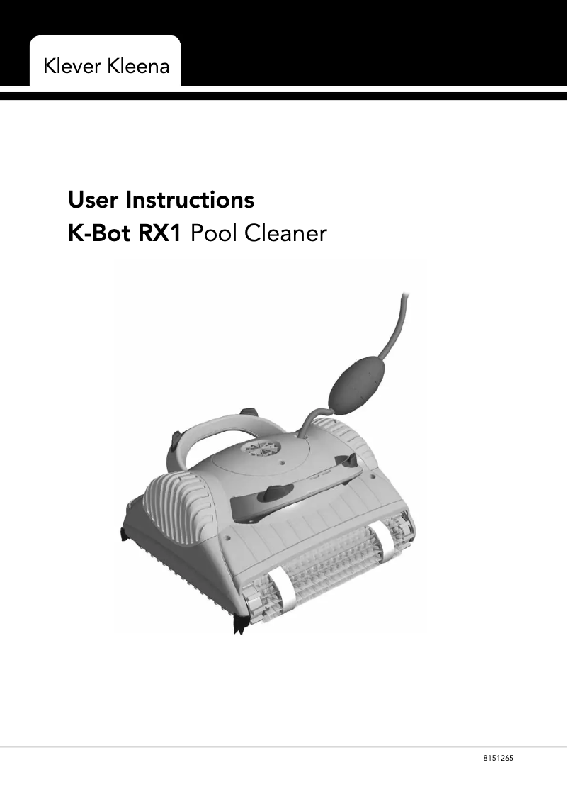Imagen de la primera página del manual del dispositivo K Bot RX-1