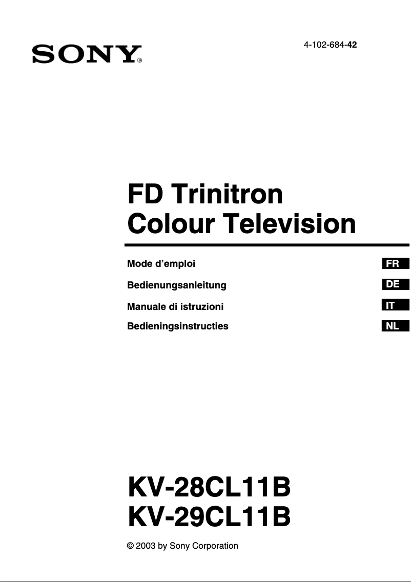 Imagen de la primera página del manual del dispositivo KV-29CL11B