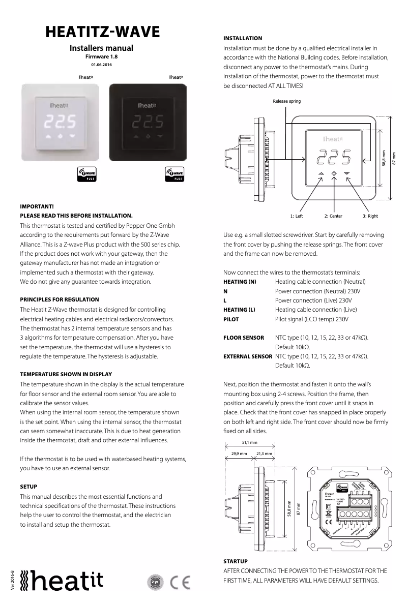 Imagen de la primera página del manual del dispositivo HEAE5430499