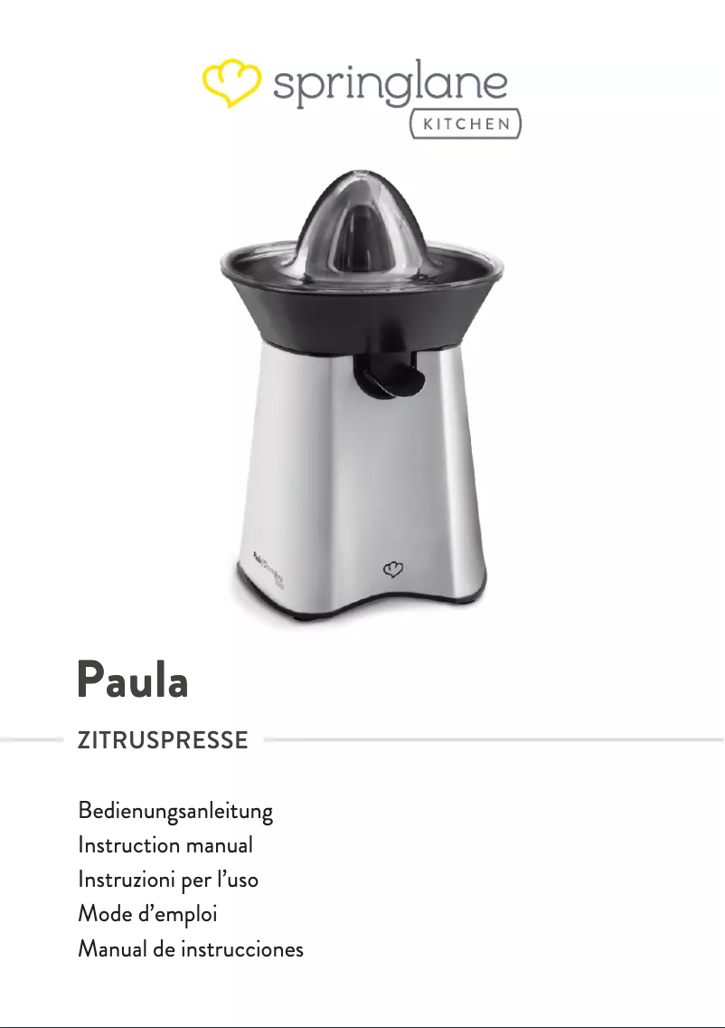 Imagen de la primera página del manual del dispositivo Paula