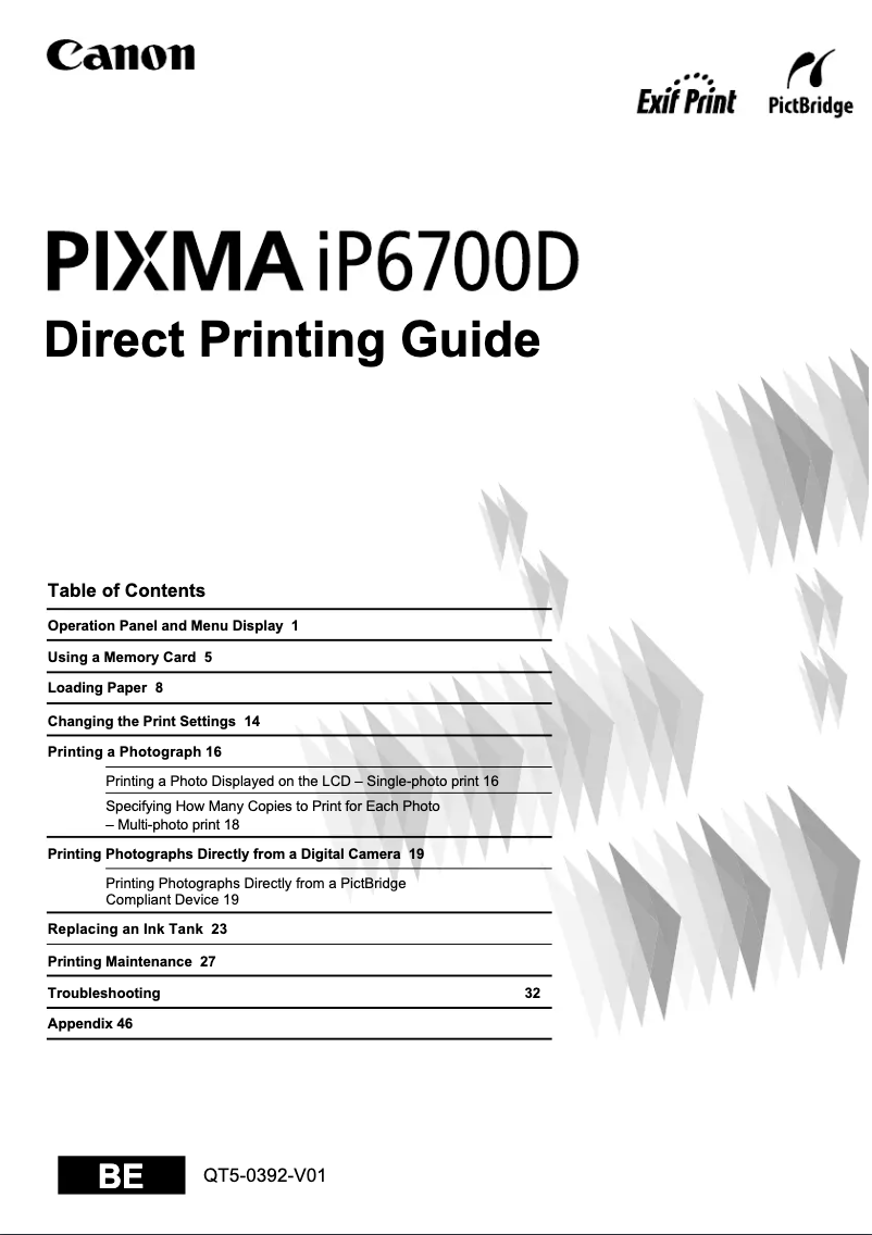Imagen de la primera página del manual del dispositivo Pixma iP6700D