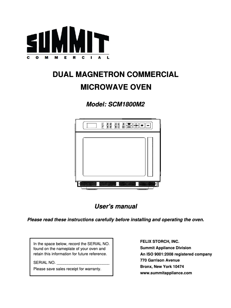 Imagen de la primera página del manual del dispositivo SCM1800M2