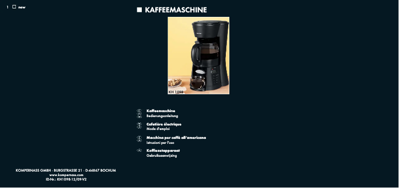 Imagen de la primera página del manual del dispositivo KH 1098