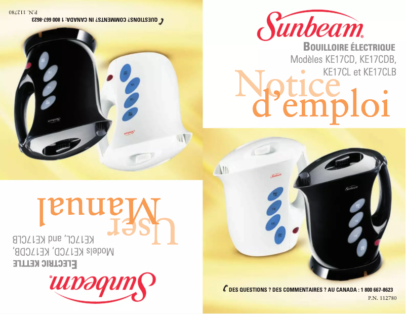 Página 1 del manual Manual de usuario Sunbeam KE17CL