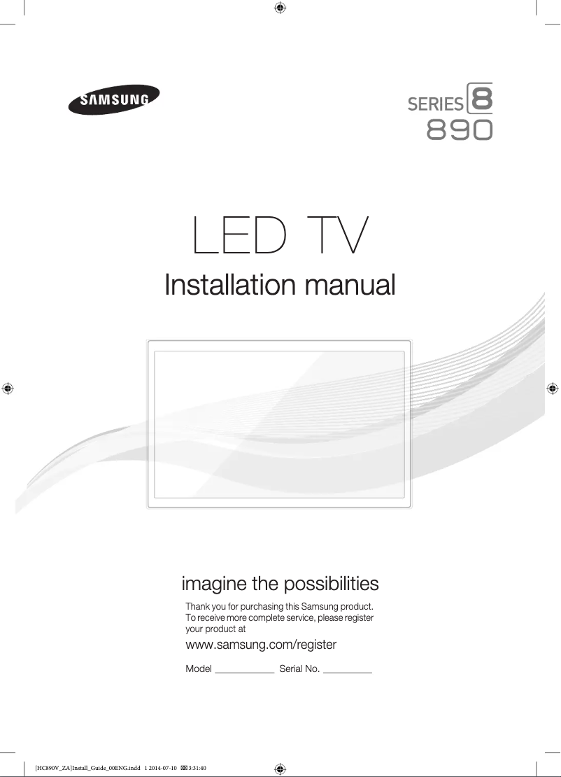Imagen de la primera página del manual del dispositivo HG55NC890VF