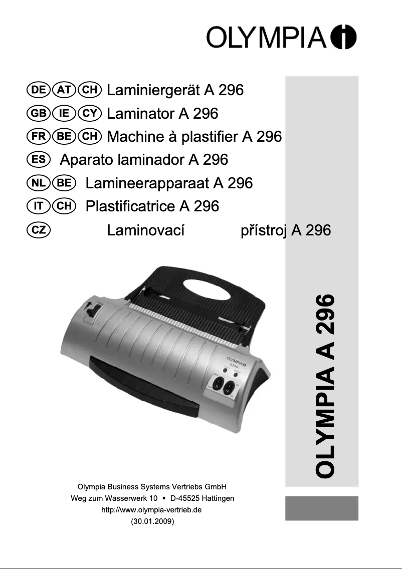 Página 1 del manual Manual de usuario Olympia A 296