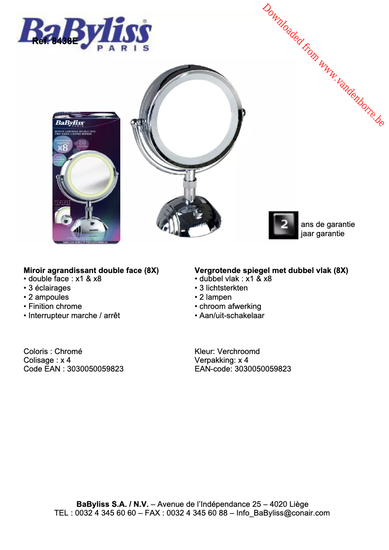 Imagen de la primera página del manual del dispositivo 8438E