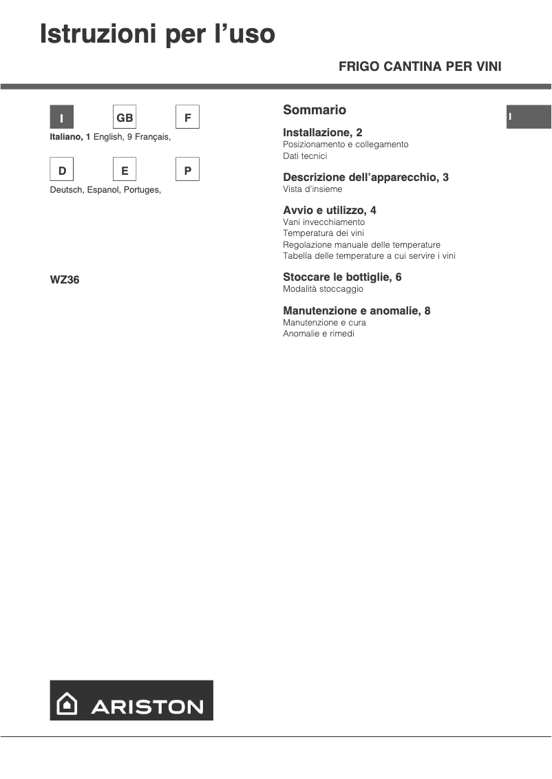 Imagen de la primera página del manual del dispositivo WZ 36