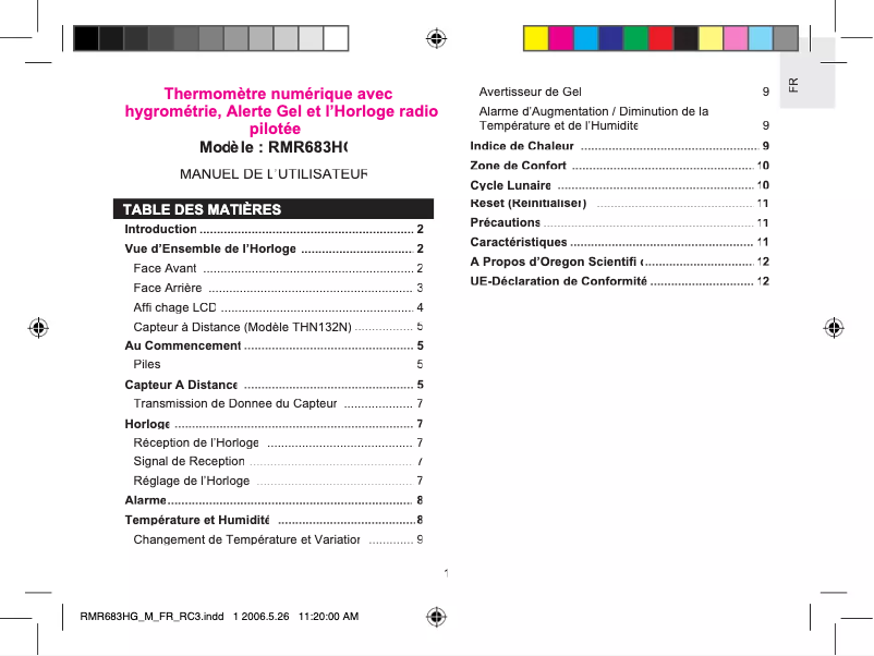 Imagen de la primera página del manual del dispositivo RMR683HG
