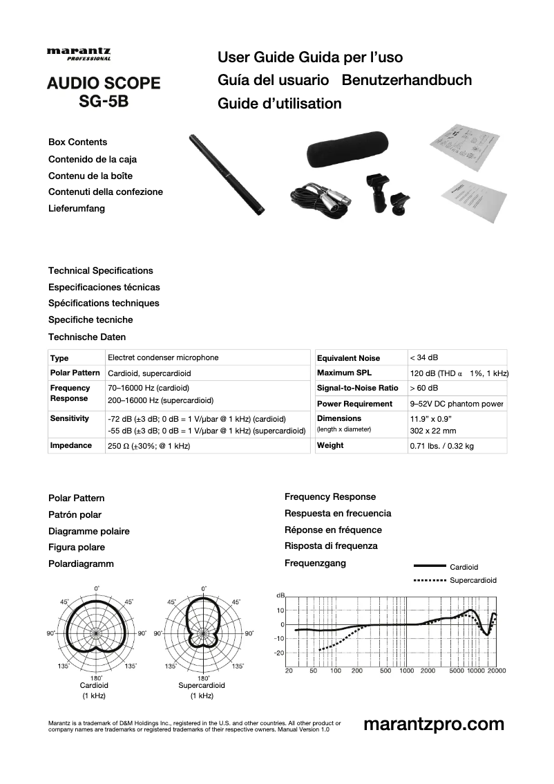 Página nº 1 - Manual de usuario Marantz Audio Scope SG-5B