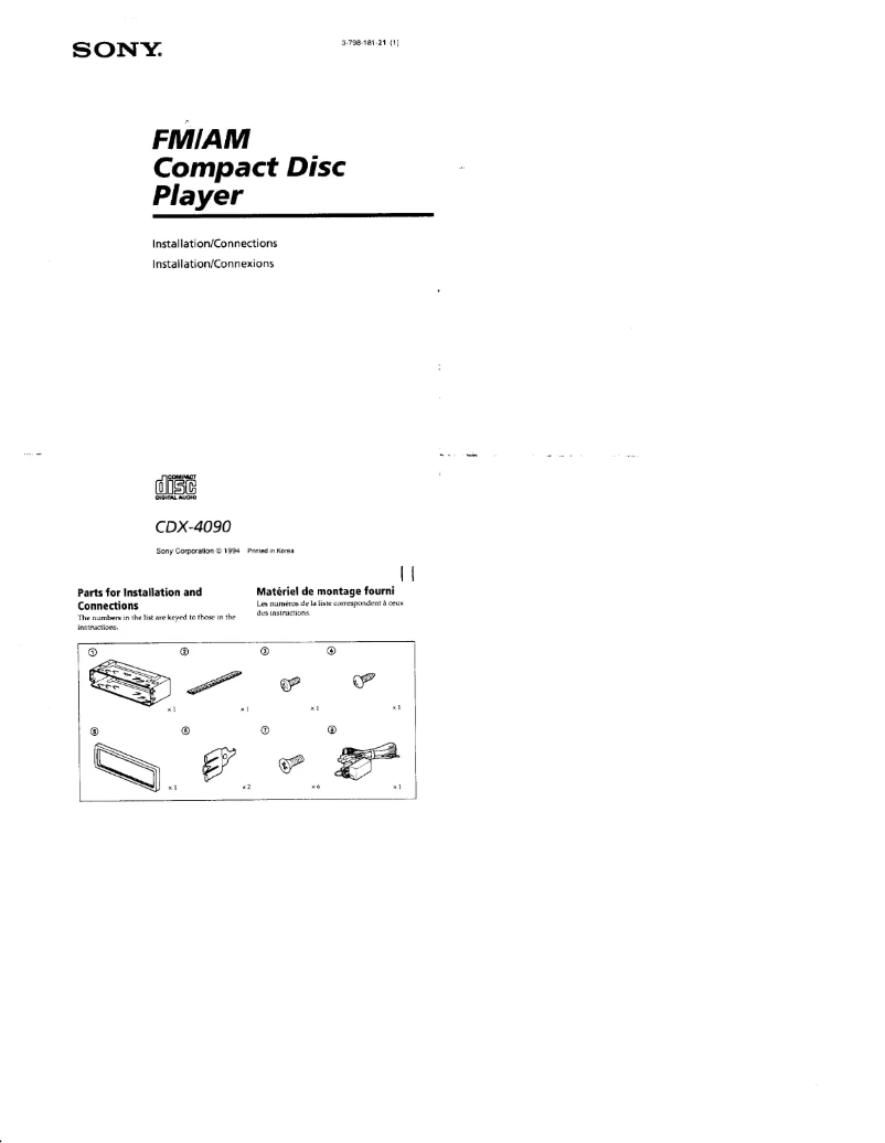 Imagen de la primera página del manual del dispositivo CDX-4090