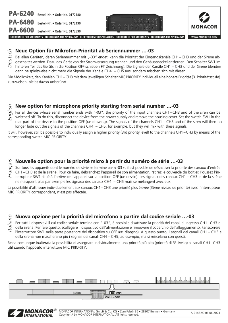 Imagen de la primera página del manual del dispositivo PA-6600
