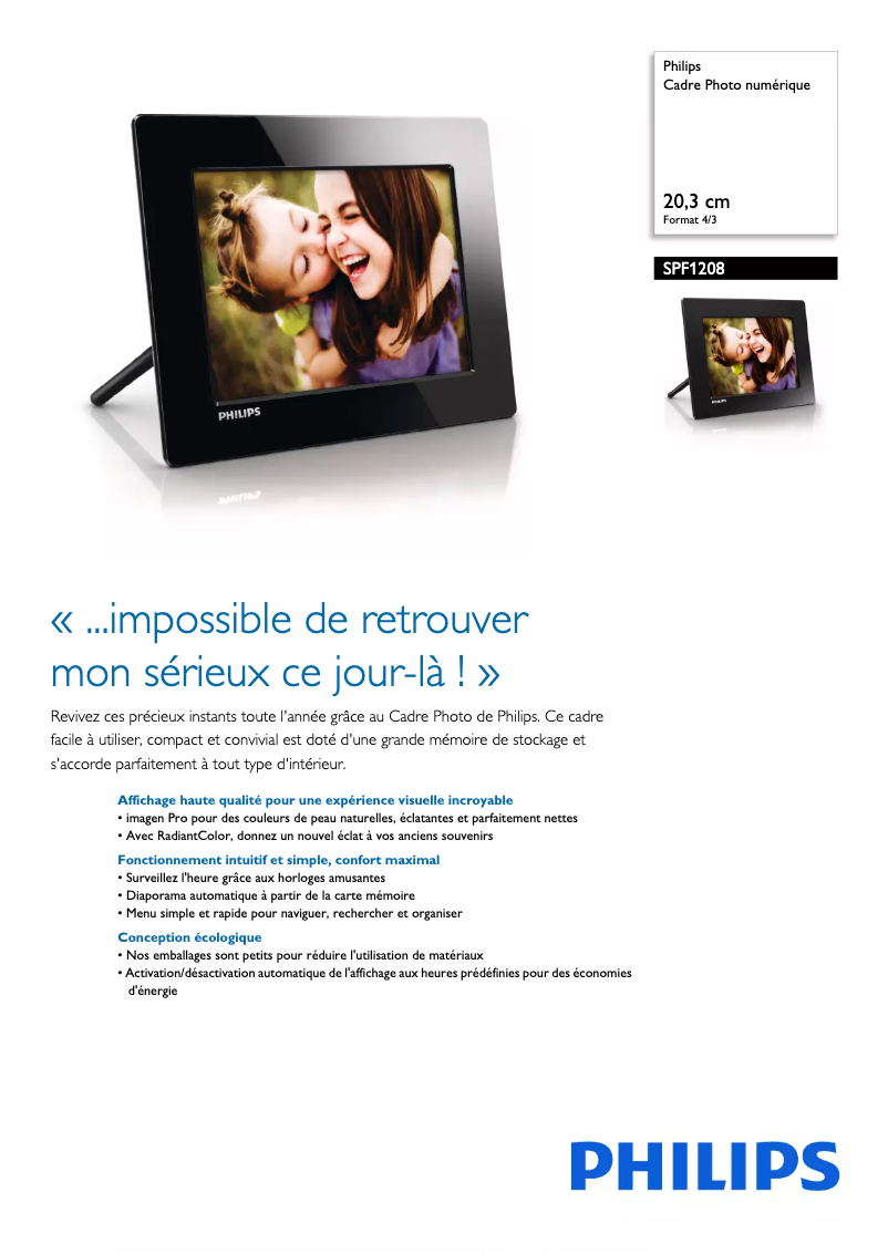 Imagen de la primera página del manual del dispositivo SPF1208