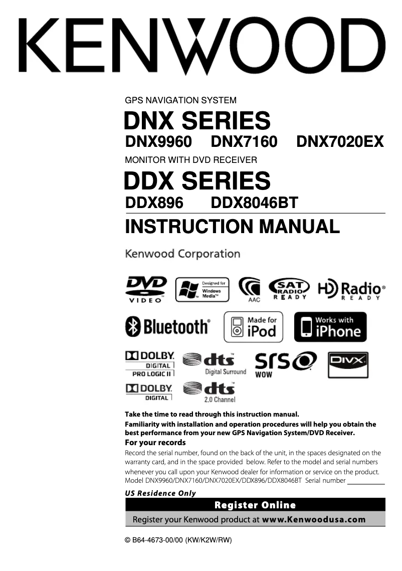 Página 1 del manual Manual de usuario Kenwood eXcelon DNX9960