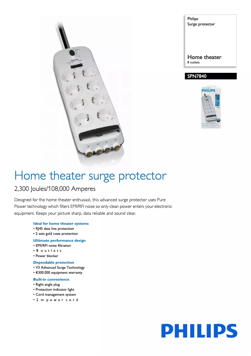 Imagen de la primera página del manual del dispositivo SPN7840