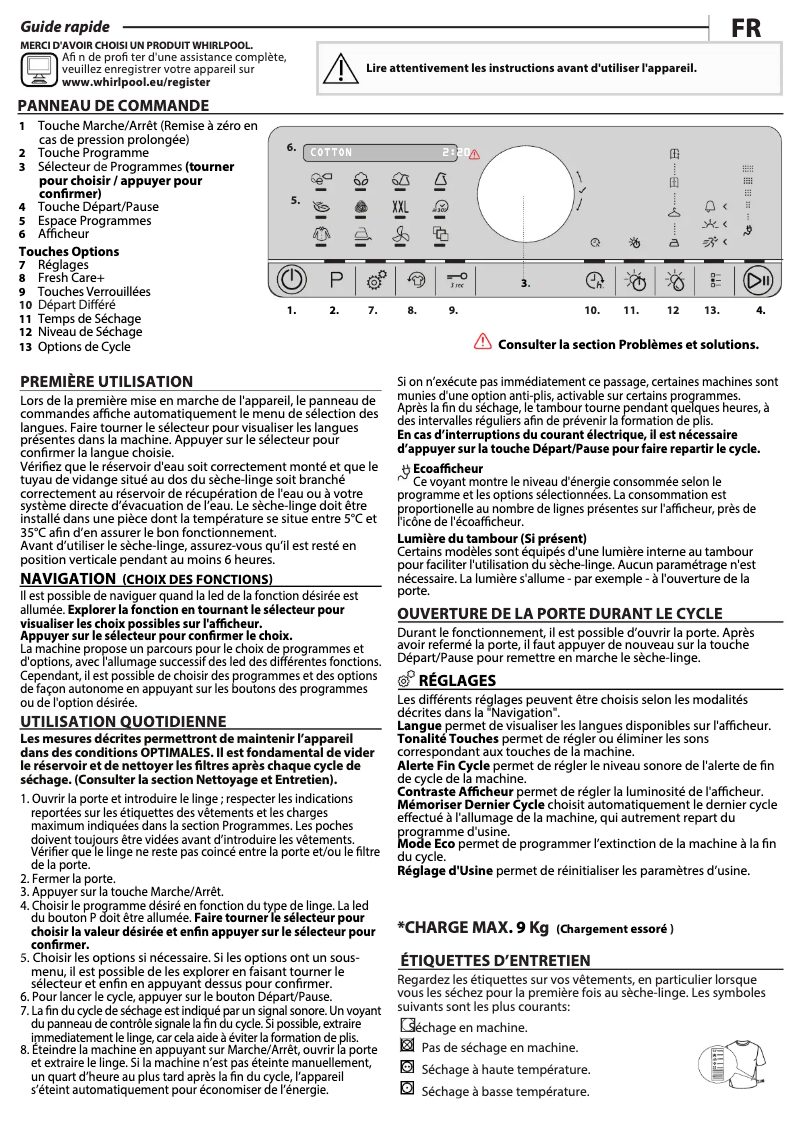Página 1 del manual Manual de usuario Whirlpool AWZ 9HPS/PRO