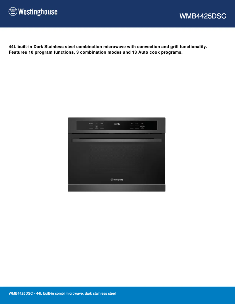 Imagen de la primera página del manual del dispositivo WMB4425DSC