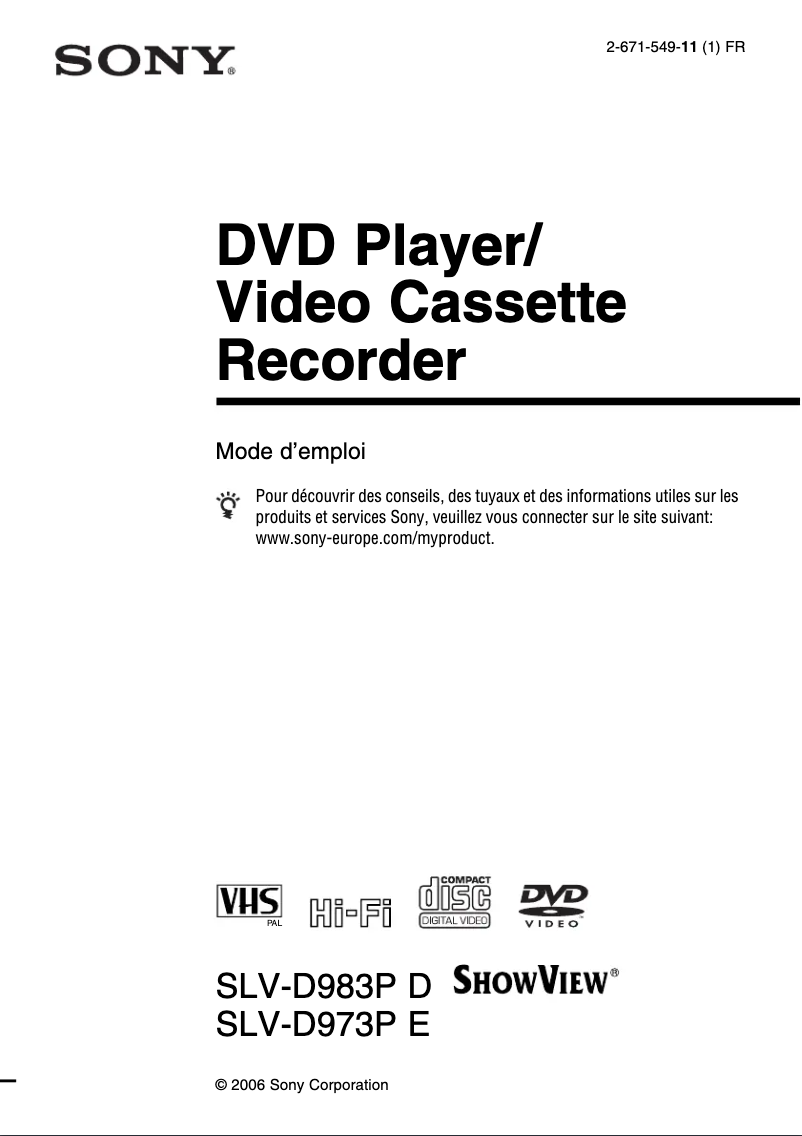 Página nº 1 - Manual de usuario Sony SLV-D973PE