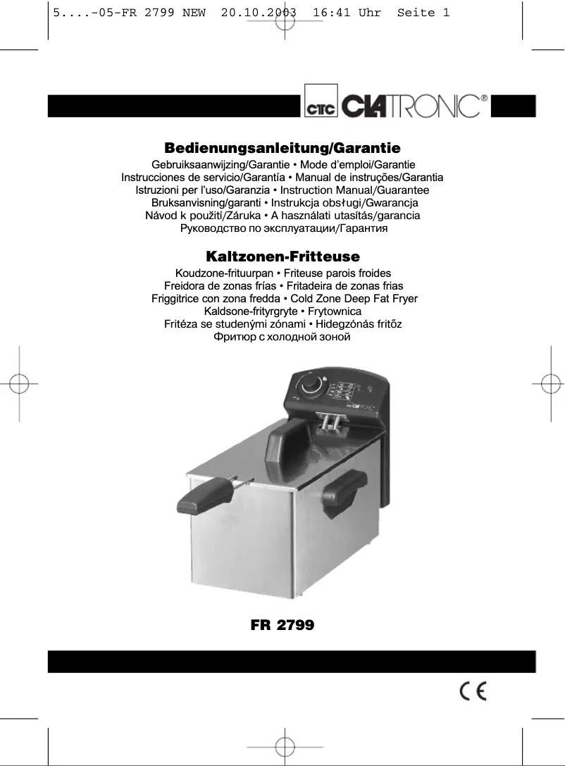 Imagen de la primera página del manual del dispositivo FR2799