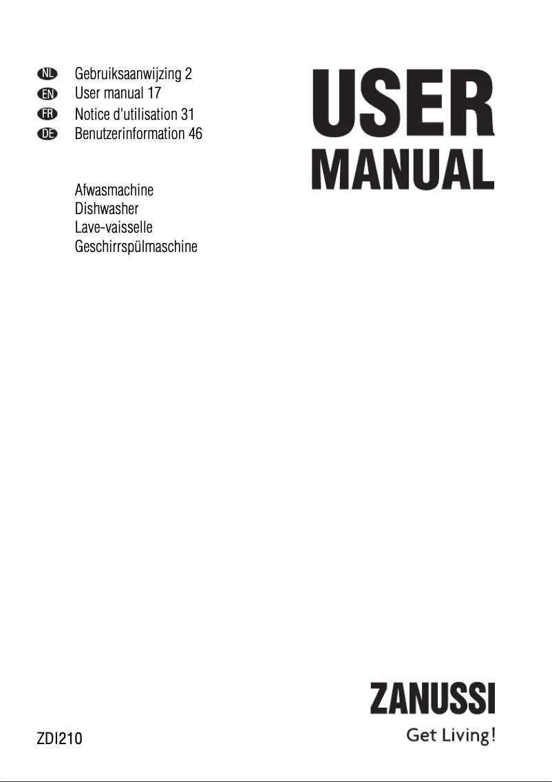 Página 1 del manual Manual de usuario Zanussi Zdi 210 n