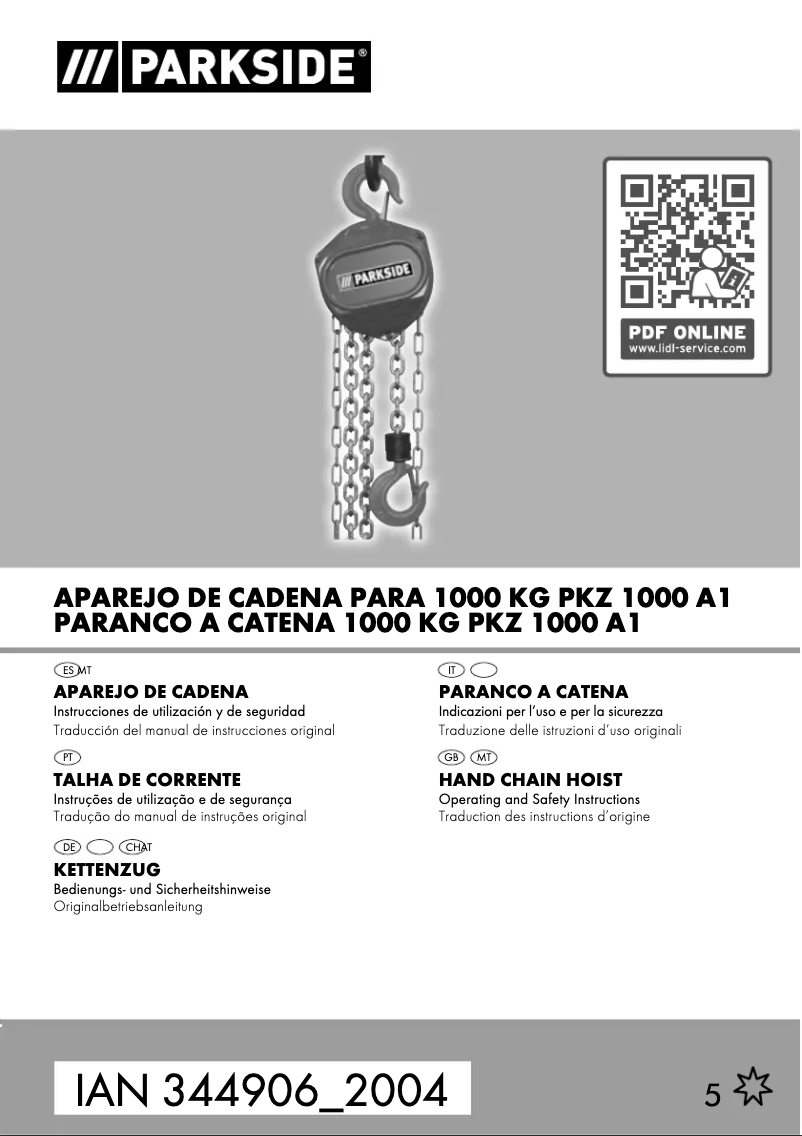 Página 1 del manual Manual de usuario Parkside PKZ 1000 A1