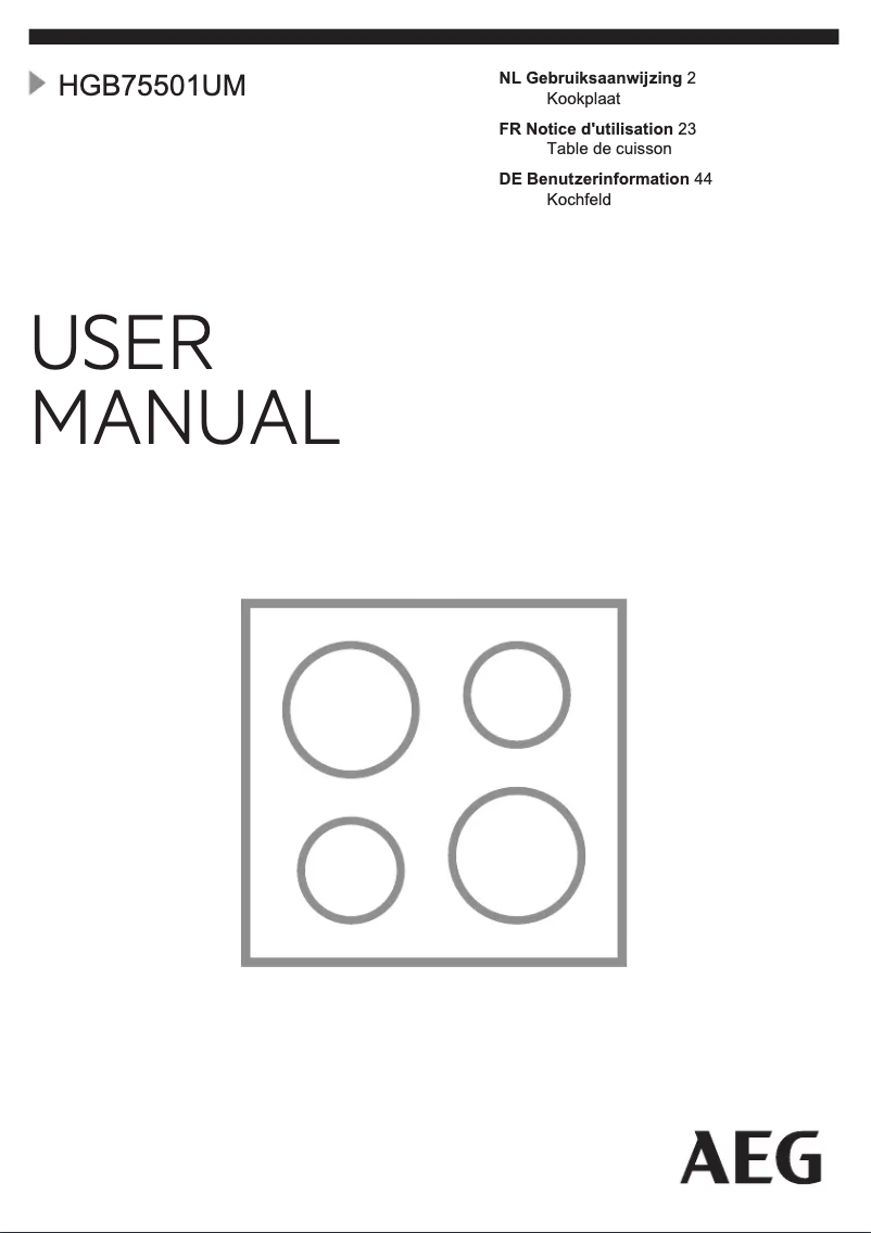 Imagen de la primera página del manual del dispositivo HGB75501UM