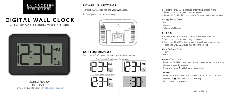 Página nº 1 - Manual de usuario La Crosse Technology M80307