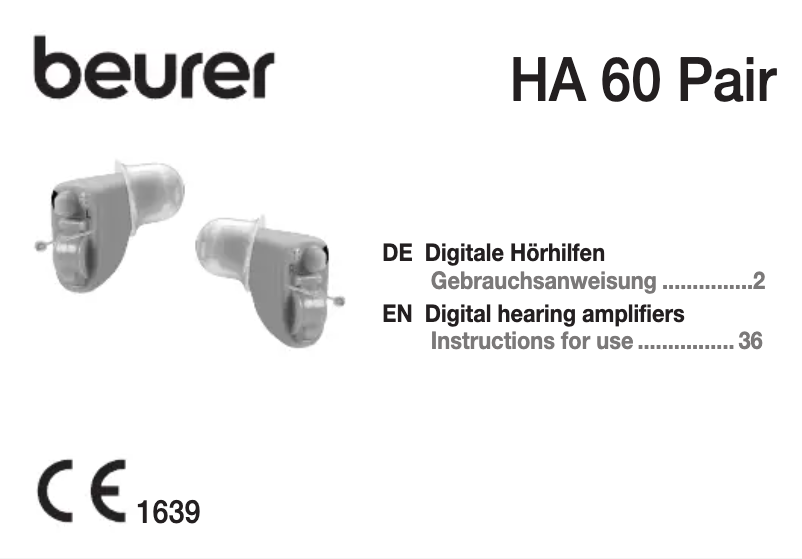 Imagen de la primera página del manual del dispositivo HA 60