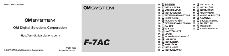 Página nº 1 - Manual de usuario Olympus F‑7AC