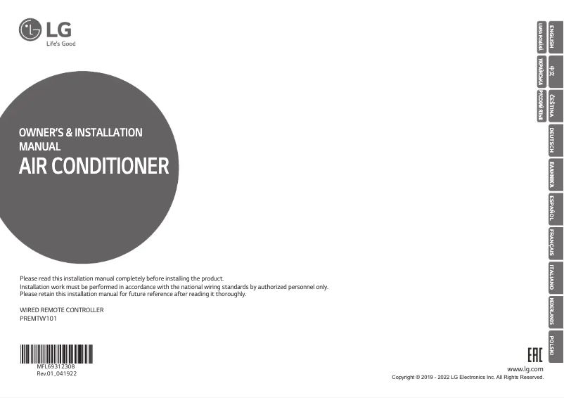 Imagen de la primera página del manual del dispositivo PREMTW101