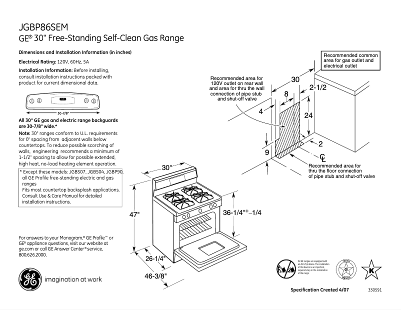 Imagen de la primera página del manual del dispositivo JGBP86SEMSS