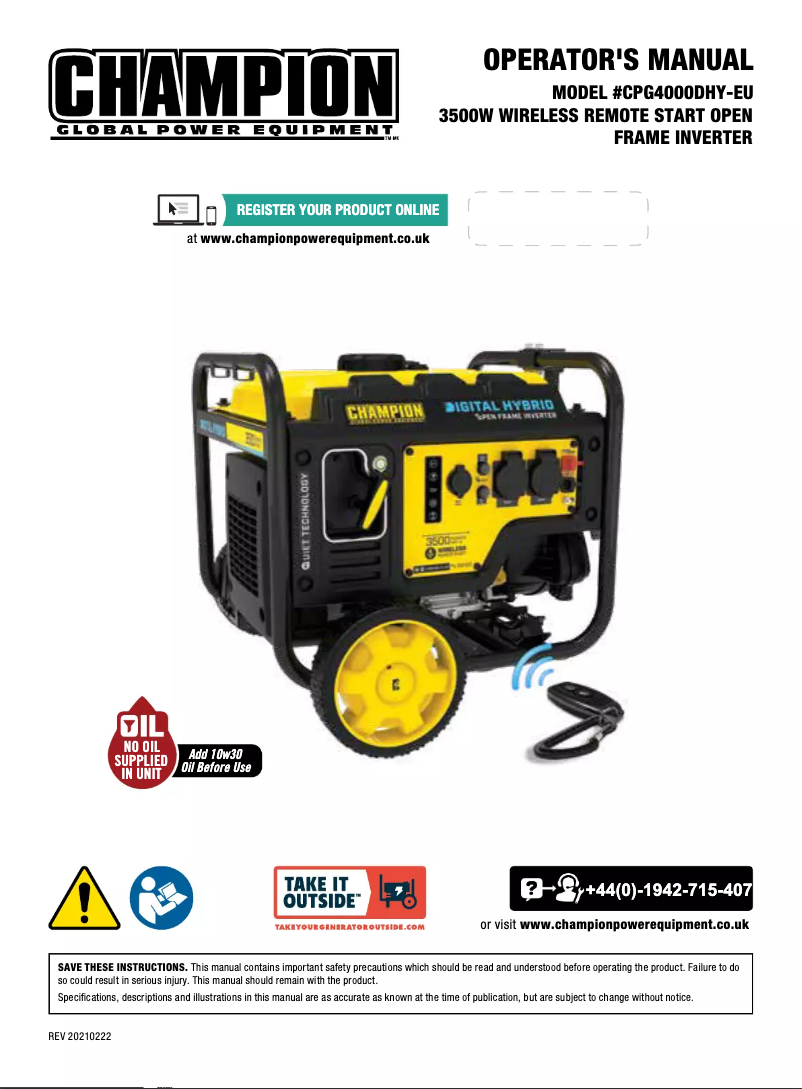 Imagen de la primera página del manual del dispositivo CPG4000DHY