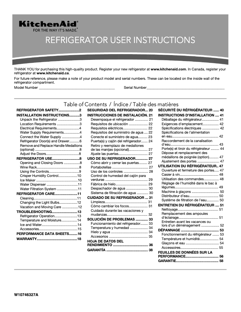 Imagen de la primera página del manual del dispositivo KRFC302EBS