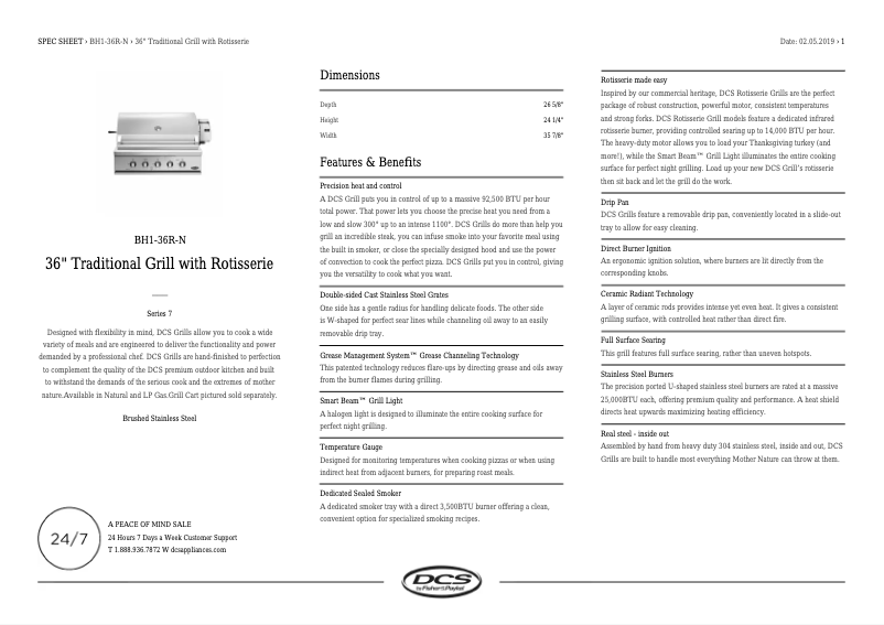 Imagen de la primera página del manual del dispositivo BH1-36R-N
