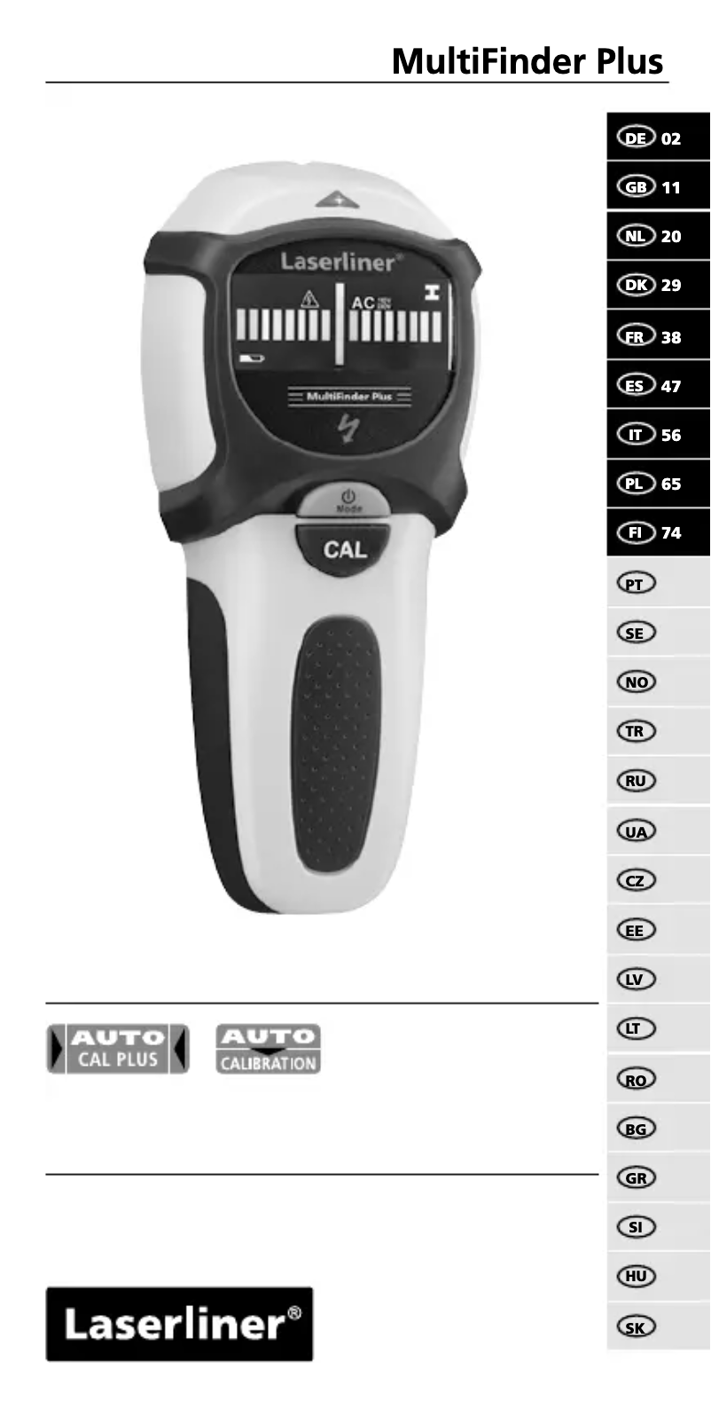 Página 1 del manual Manual de usuario Laserliner MultiFinder Plus