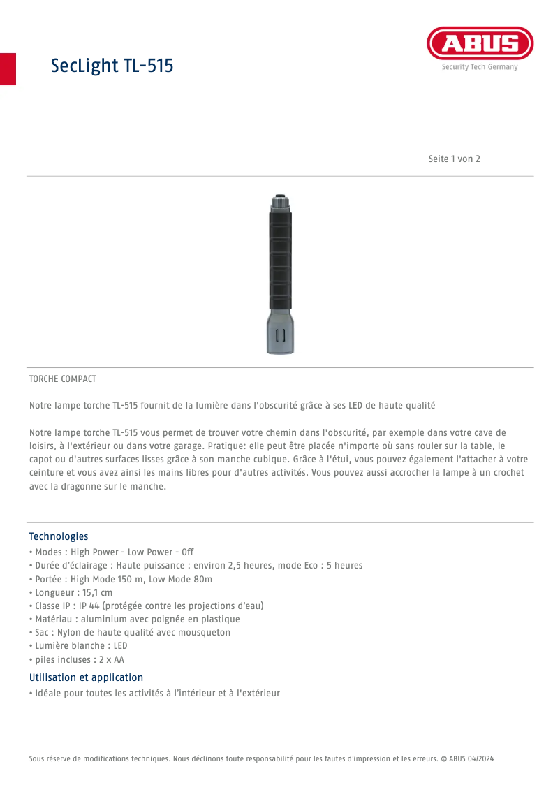 Imagen de la primera página del manual del dispositivo TL-515
