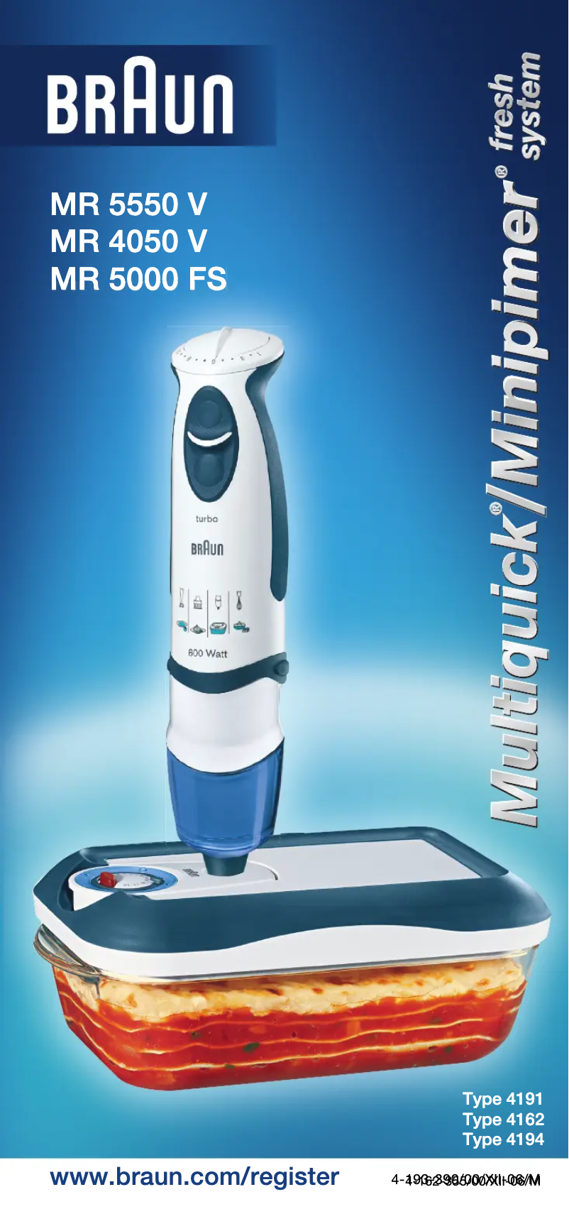 Página 1 del manual Manual de usuario Braun Multiquick MR 5000 FS